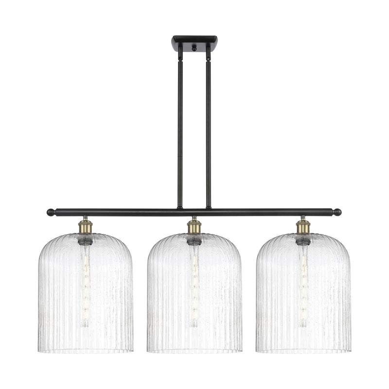 Innovations Bridal Veil 36in 3-Light Island Light | Art Nouveau Black Antique Brass and Seedy Glass | Kitchen Island | Model 516-3I-BAB-G559-12SDY