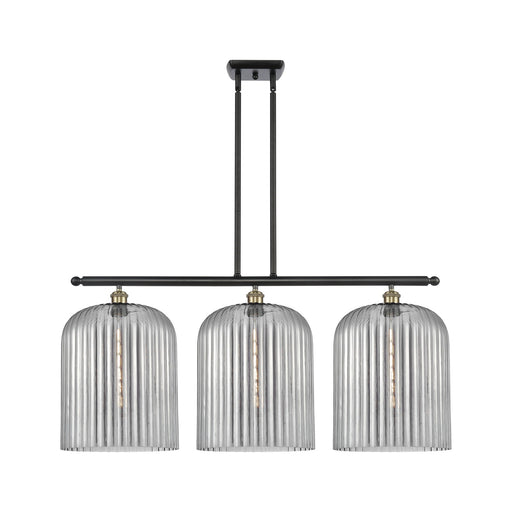 Innovations Bridal Veil 36in 3-Light Island Light | Art Nouveau Black Antique Brass and Light Smoke Glass | Kitchen | Model 516-3I-BAB-G559-12SM