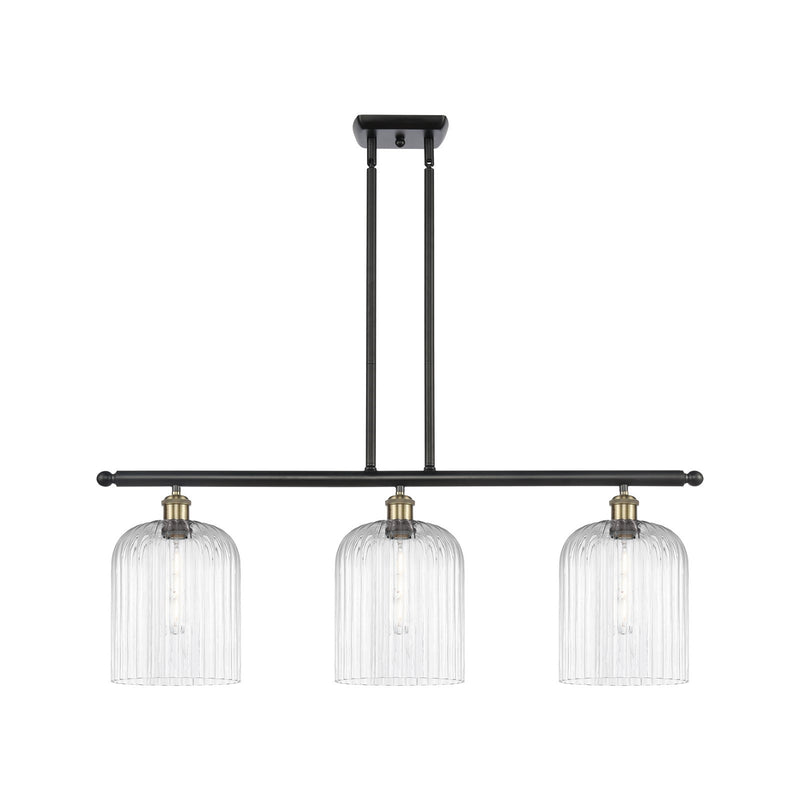 Innovations Bridal Veil 36in 3-Light Island Light | Art Nouveau Black Antique Brass and Clear Glass | Kitchen Island | Model 516-3I-BAB-G559-8CL