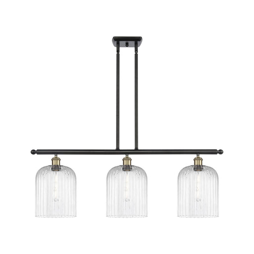 Innovations Bridal Veil 36in 3-Light Island Light | Art Nouveau Black Antique Brass and Clear Glass | Kitchen Island | Model 516-3I-BAB-G559-8CL