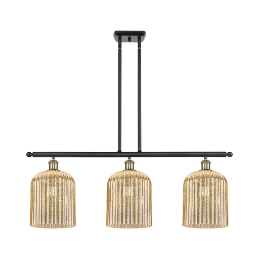 Innovations Bridal Veil 36in 3-Light Island Light | Art Nouveau Black Antique Brass and Mercury Glass | Kitchen Island | Model 516-3I-BAB-G559-8ME