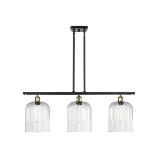 Innovations Bridal Veil 36in 3-Light Island Light | Art Nouveau Black Antique Brass and Seedy Glass | Kitchen Island | Model 516-3I-BAB-G559-8SDY