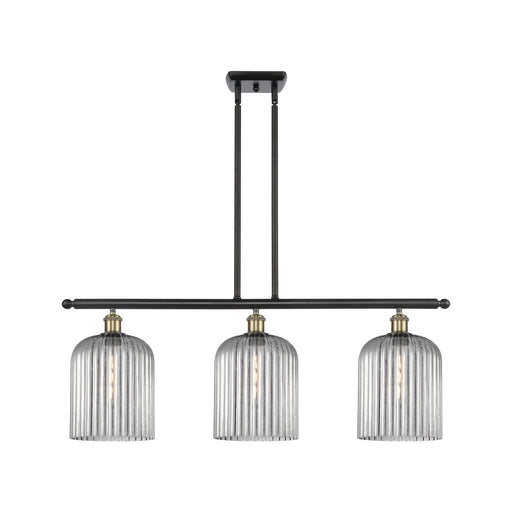 Innovations Bridal Veil 36in 3-Light Island Light | Art Nouveau Black Antique Brass and Light Smoke Glass | Kitchen | Model 516-3I-BAB-G559-8SM