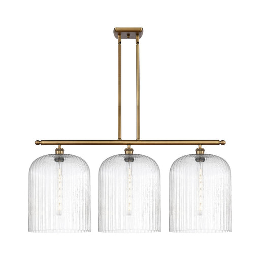 Innovations Bridal Veil 36in 3-Light Island Light | Art Nouveau Brushed Brass and Seedy Glass | Kitchen Island & Dining | Model 516-3I-BB-G559-12SDY