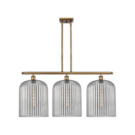 Innovations Bridal Veil 36in 3-Light Island Light | Art Nouveau Brushed Brass and Light Smoke Glass | Kitchen Island | Model 516-3I-BB-G559-12SM