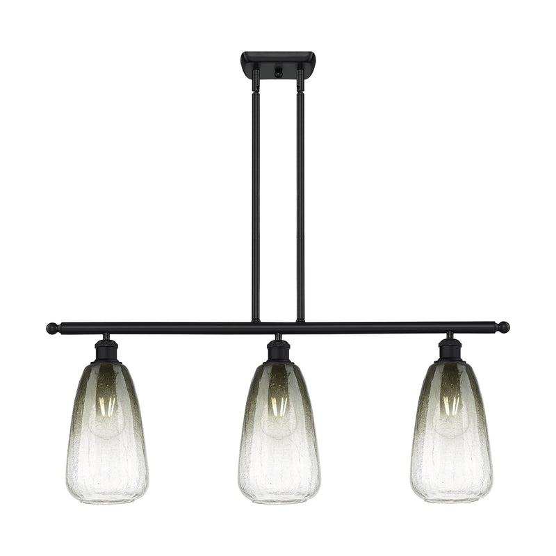 Innovations Brookhaven Almond 36in 3-Light Island Light | Industrial Matte Black and Slate Glass | Kitchen Island & Dining | Model 516-3I-BK-G480-6SL