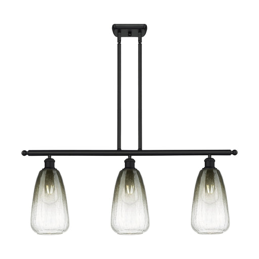 Innovations Brookhaven Almond 36in 3-Light Island Light | Industrial Matte Black and Slate Glass | Kitchen Island & Dining | Model 516-3I-BK-G480-6SL