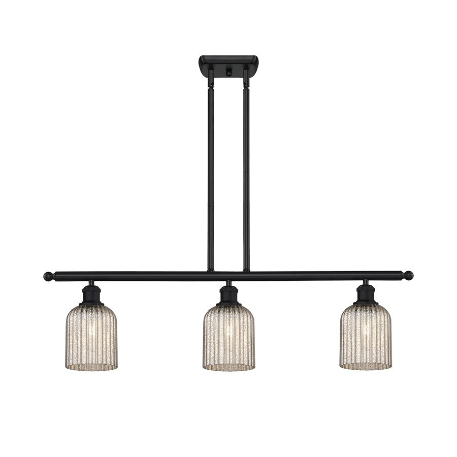 Innovations Ballston Bridal Veil 3Lt 36" Stem Island, BK/MC - 516-3I-BK-G559-5ME