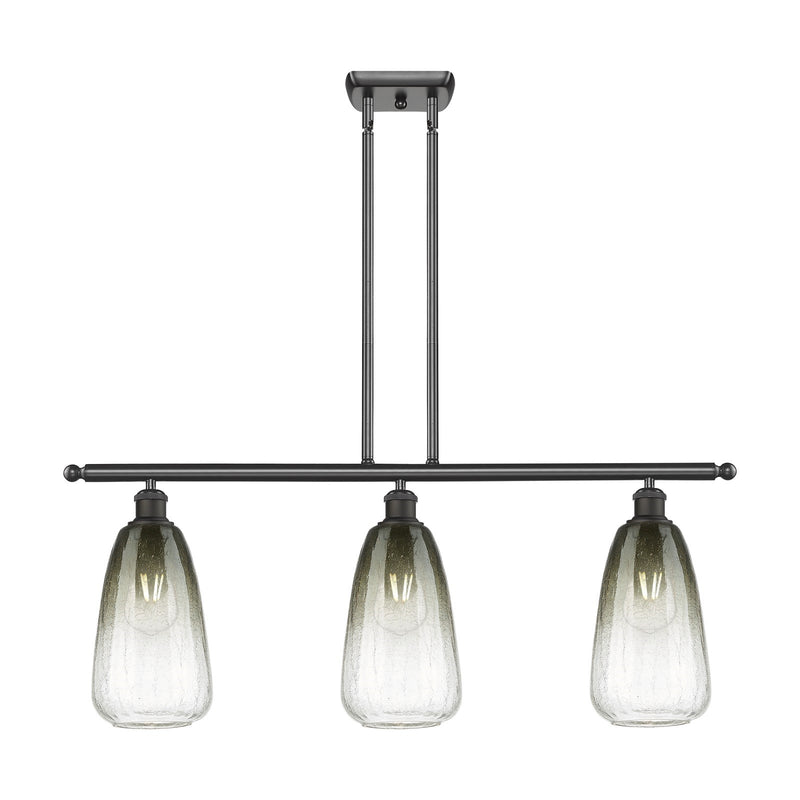 Innovations Brookhaven Almond 36in 3-Light Island Light | Industrial Oil Rubbed Bronze Steel and Slate Glass | Kitchen Island & | Model 516-3I-OB-G480-6SL