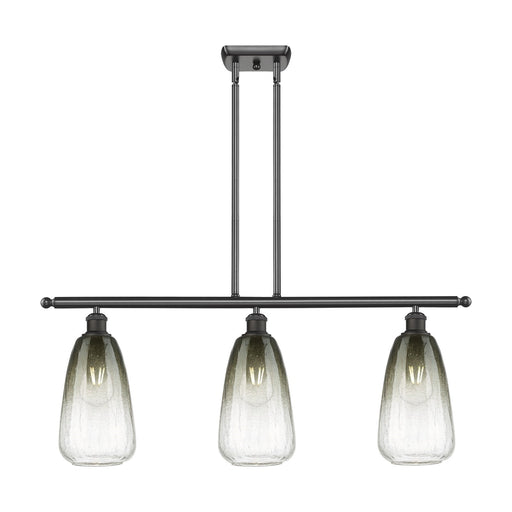 Innovations Brookhaven Almond 36in 3-Light Island Light | Industrial Oil Rubbed Bronze Steel and Slate Glass | Kitchen Island & | Model 516-3I-OB-G480-6SL