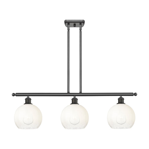 Innovations Brookhaven Globe 36in 3-Light Island Light | Industrial Oil Rubbed Bronze Steel and Opal Glass | Kitchen Island & | Model 516-3I-OB-G483-8OP