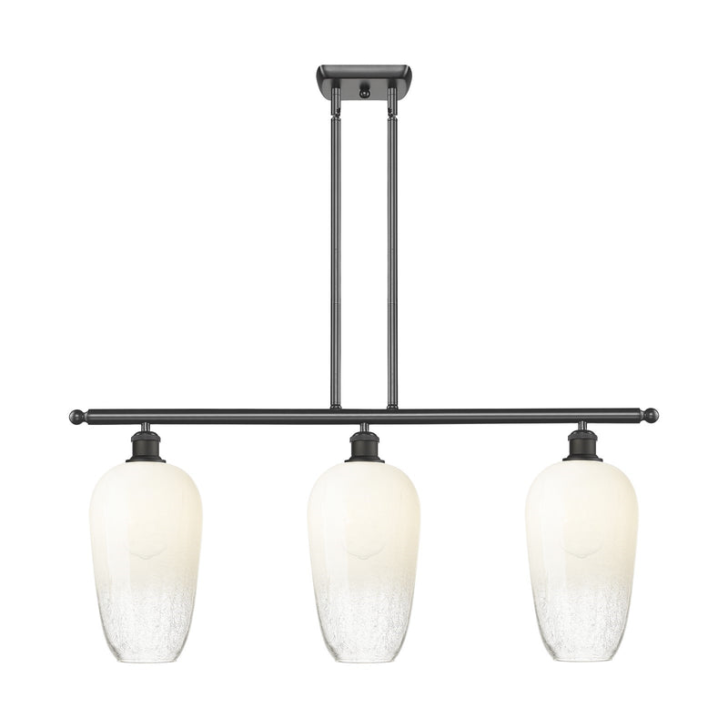 Innovations Brookhaven Flute 36in 3-Light Island Light | Industrial Oil Rubbed Bronze Steel and Opal Glass | Kitchen Island & | Model 516-3I-OB-G484-7OP