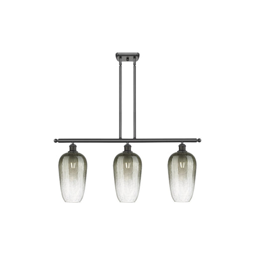 Innovations Brookhaven Flute 36in 3-Light Island Light | Industrial Oil Rubbed Bronze Steel and Slate Glass | Kitchen Island & | Model 516-3I-OB-G484-7SL