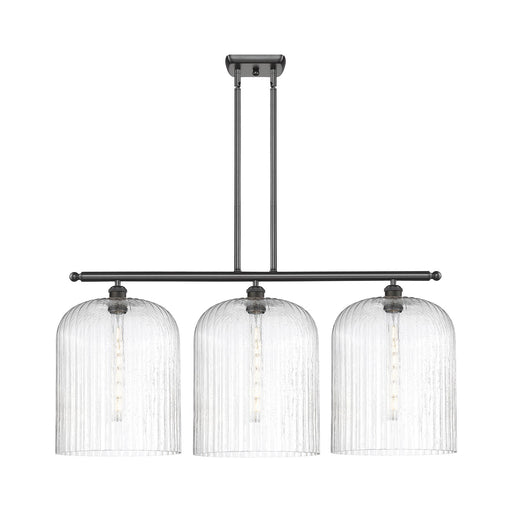 Innovations Bridal Veil 36in 3-Light Island Light | Art Nouveau Oil Rubbed Bronze Steel and Seedy Ribbed Glass | Kitchen | Model 516-3I-OB-G559-12SDY