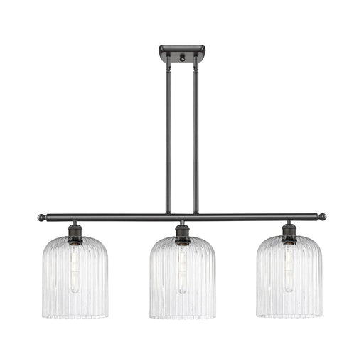 Innovations Bridal Veil 36in 3-Light Island Light | Art Nouveau Oil Rubbed Bronze Steel and Seedy Glass | Kitchen Island & | Model 516-3I-OB-G559-8SDY