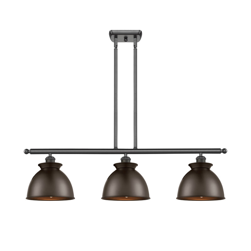 Innovations Adirondack 36in 3-Light Island Light | Industrial Farmhouse Oil Rubbed Bronze Steel and Oil Rubbed Bronze Metal Shade | Model 516-3I-OB-M14-OB