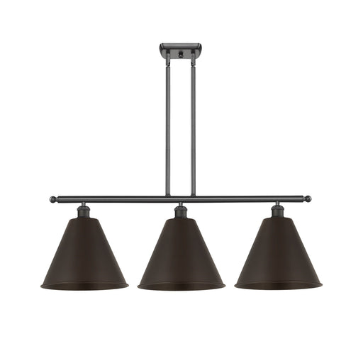 Innovations Berkshire 38.5in 3-Light Island Light | Industrial Oil Rubbed Bronze Steel and Cast Brass Metal | Kitchen Island & | Model 516-3I-OB-MBC-12-OB