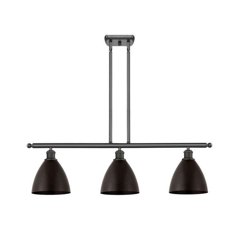 Innovations Bristol 36in 3-Light Island Light | Industrial Oil Rubbed Bronze Steel and Oil Rubbed Bronze Metal Shade | Kitchen | Model 516-3I-OB-MBD-75-OB