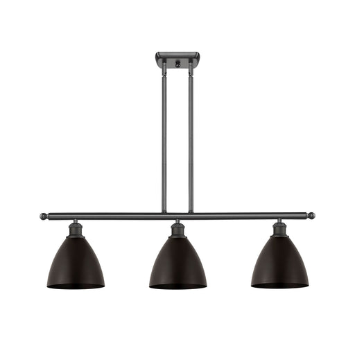 Innovations Bristol 36in 3-Light Island Light | Industrial Oil Rubbed Bronze Steel and Oil Rubbed Bronze Metal Shade | Kitchen | Model 516-3I-OB-MBD-75-OB