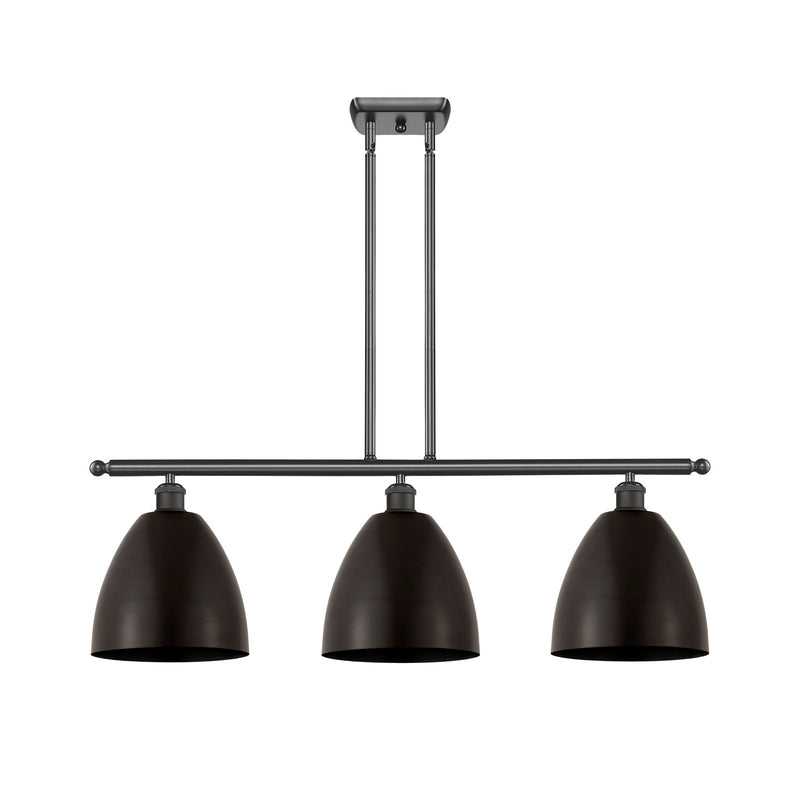 Innovations Bristol 36in 3-Light Island Light | Industrial Oil Rubbed Bronze Steel and Cast Brass Metal Shade | Kitchen | Model 516-3I-OB-MBD-9-OB-LED