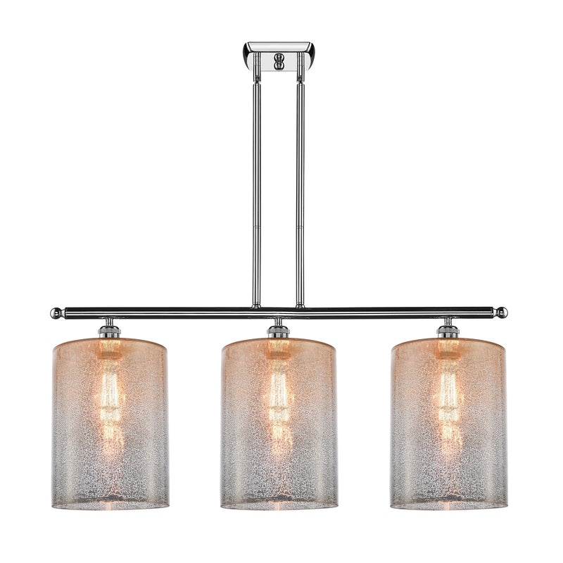 Innovations Cobbleskill 36in 3-Light Island Light | Art Nouveau Polished Chrome and Mercury Glass | Kitchen Island & Dining Room | Model 516-3I-PC-G116-L