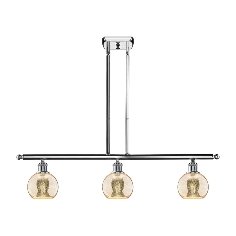 Innovations Athens 36in 3-Light Island Light | Industrial Polished Chrome and Mercury Glass | Kitchen Island & Dining Room | 36 x | Model 516-3I-PC-G128-6