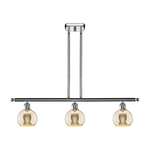 Innovations Athens 36in 3-Light Island Light | Industrial Polished Chrome and Mercury Glass | Kitchen Island & Dining Room | 36 x | Model 516-3I-PC-G128-6