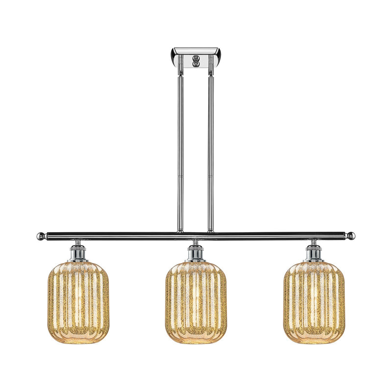 Innovations Preston Cylinder 36in 3-Light Island Light | Industrial Polished Chrome Steel and Mercury Glass | Kitchen Island & | Model 516-3I-PC-G460-7ME