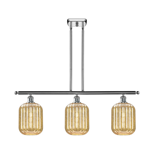 Innovations Preston Cylinder 36in 3-Light Island Light | Industrial Polished Chrome Steel and Mercury Glass | Kitchen Island & | Model 516-3I-PC-G460-7ME