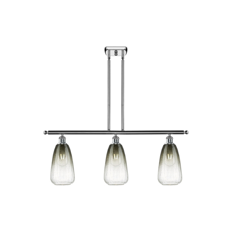 Innovations Brookhaven Almond 36in 3-Light Island Light | Industrial Polished Chrome Steel and Slate Glass | Kitchen Island | Model 516-3I-PC-G480-6SL
