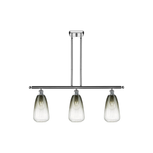 Innovations Brookhaven Almond 36in 3-Light Island Light | Industrial Polished Chrome Steel and Slate Glass | Kitchen Island | Model 516-3I-PC-G480-6SL