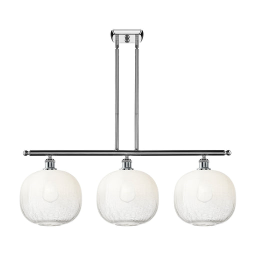 Innovations Brookhaven Sphere 37in 3-Light Island Light | Industrial Modern Polished Chrome and Opal Glass | Kitchen Island & | Model 516-3I-PC-G481-10OP