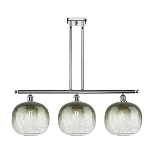 Innovations Brookhaven Sphere 37in 3-Light Island Light | Industrial Modern Polished Chrome and Slate Glass | Kitchen Island & | Model 516-3I-PC-G481-10SL