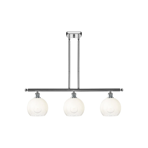 Innovations Brookhaven Globe 36in 3-Light Island Light | Industrial Polished Chrome and Opal Glass | Kitchen Island | 36 x | Model 516-3I-PC-G483-8OP