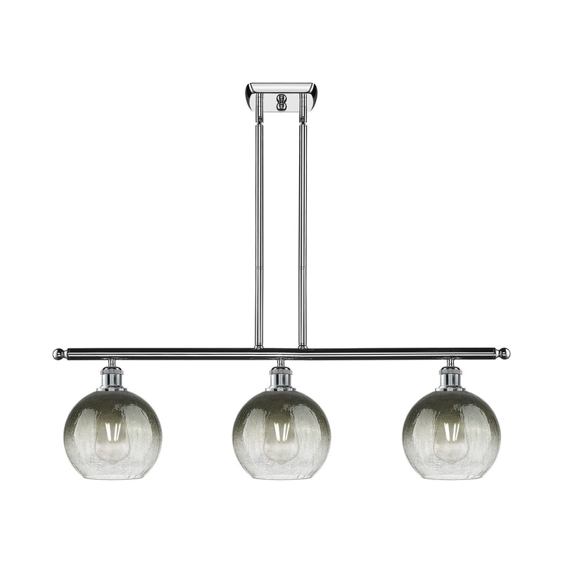 Innovations Brookhaven Globe 36in 3-Light Island Light | Industrial Polished Chrome and Slate Glass | Kitchen Island | 36 x | Model 516-3I-PC-G483-8SL