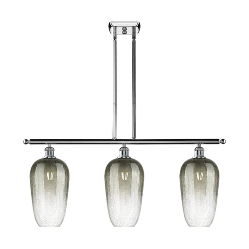 Innovations Brookhaven Flute 36in 3-Light Island Light | Industrial Polished Chrome Steel and Slate Glass | Kitchen Island & | Model 516-3I-PC-G484-7SL