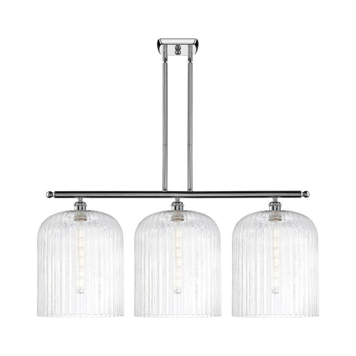Innovations Bridal Veil 36in 3-Light Island Light | Art Nouveau Polished Chrome Steel and Clear Ribbed Glass | Kitchen Island | Model 516-3I-PC-G559-12CL