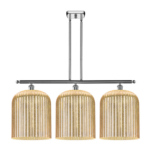Innovations Bridal Veil 36in 3-Light Island Light | Art Nouveau Polished Chrome and Mercury Ribbed Glass | Kitchen Island & | Model 516-3I-PC-G559-12ME