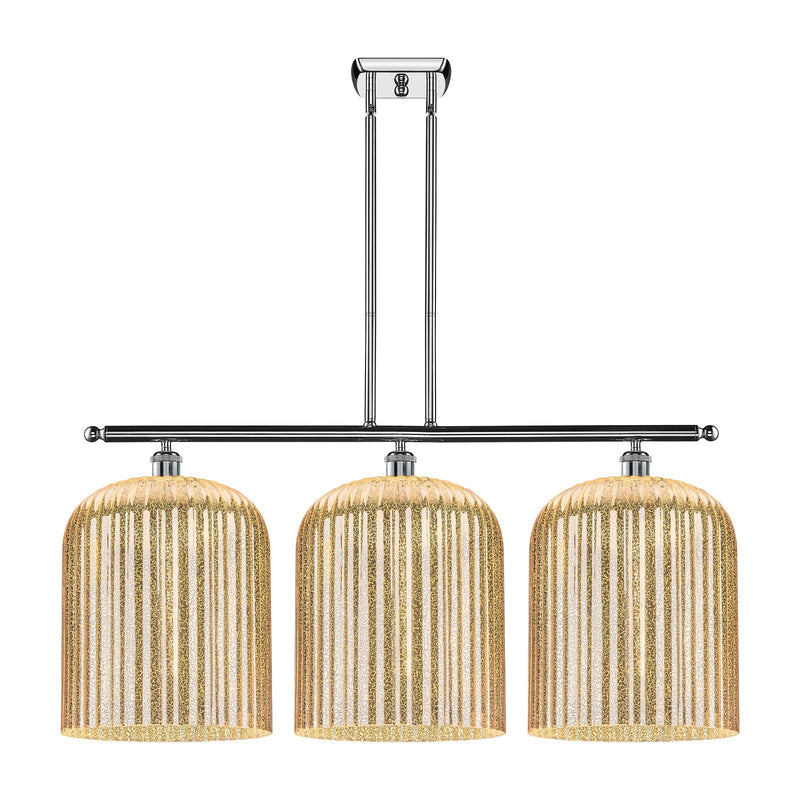 Innovations Bridal Veil 36in 3-Light Island Light | Art Nouveau Polished Chrome and Mercury Ribbed Glass | Kitchen Island & | Model 516-3I-PC-G559-12ME