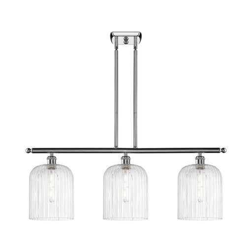 Innovations Bridal Veil 36in 3-Light Island Light | Art Nouveau Polished Chrome Steel and Seedy Ribbed Glass | Kitchen Island | Model 516-3I-PC-G559-8SDY