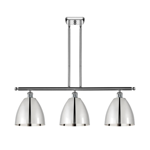 Innovations Bristol 36in 3-Light Island Light | Industrial Farmhouse Polished Chrome Steel and Cast Brass with Polished Chrome | Model 516-3I-PC-MBD-9-PC