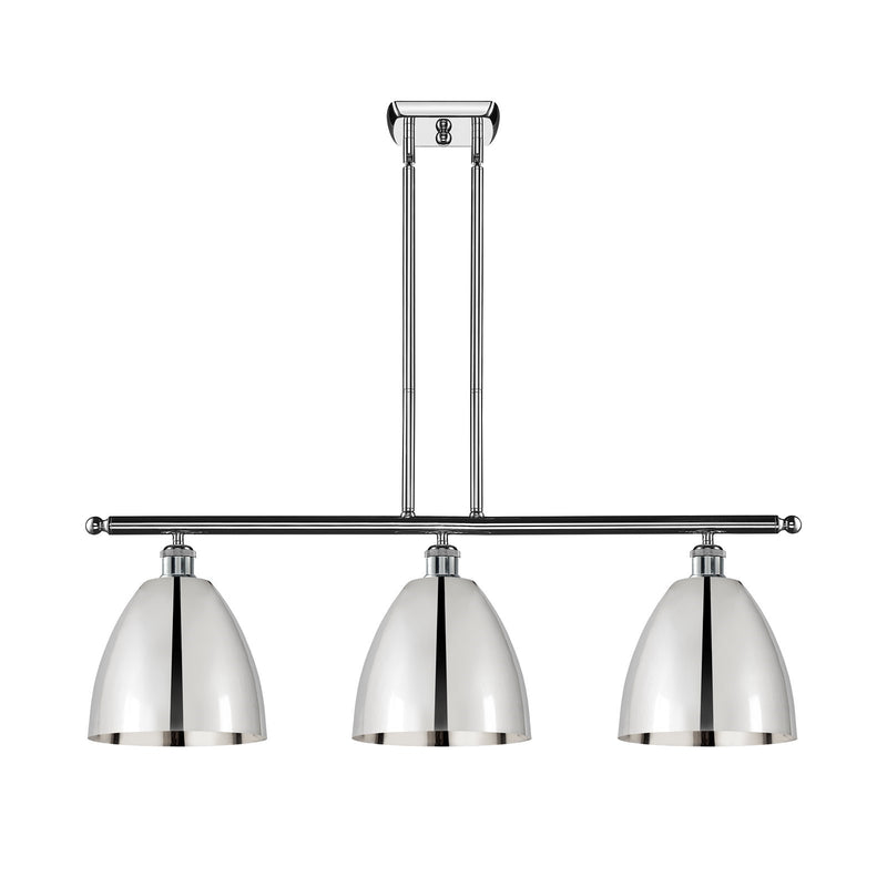 Innovations Bristol 36in 3-Light Island Light | Industrial Farmhouse Polished Chrome Steel and Cast Brass with Polished Chrome | Model 516-3I-PC-MBD-9-PC