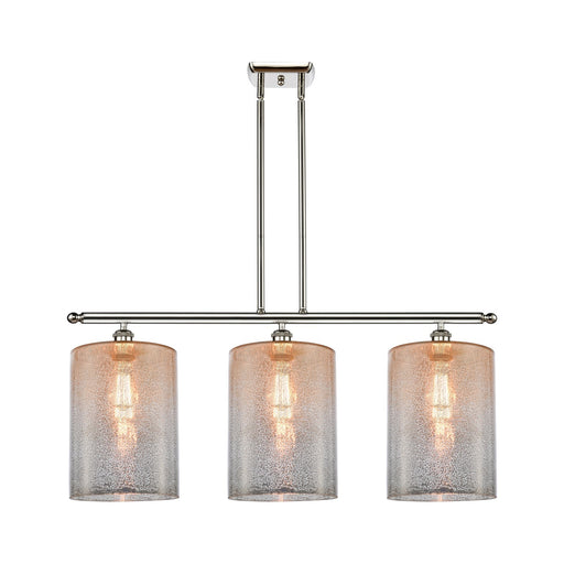Innovations Cobbleskill 36in 3-Light Island Light | Art Nouveau Polished Nickel Steel and Mercury Glass | Kitchen Island & Dining | Model 516-3I-PN-G116-L