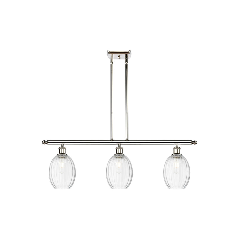 Innovations Preston Bulb 36in 3-Light Island Light | Industrial Polished Nickel and Clear Glass | Kitchen Island | 36 x 11.25 x | Model 516-3I-PN-G459-6CL