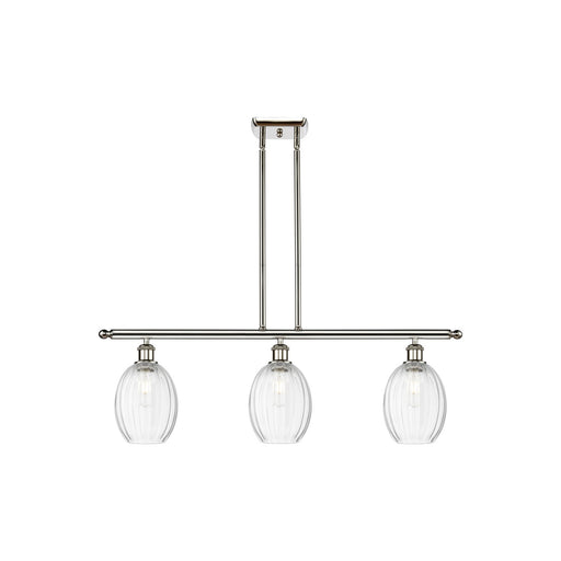Innovations Preston Bulb 36in 3-Light Island Light | Industrial Polished Nickel and Clear Glass | Kitchen Island | 36 x 11.25 x | Model 516-3I-PN-G459-6CL