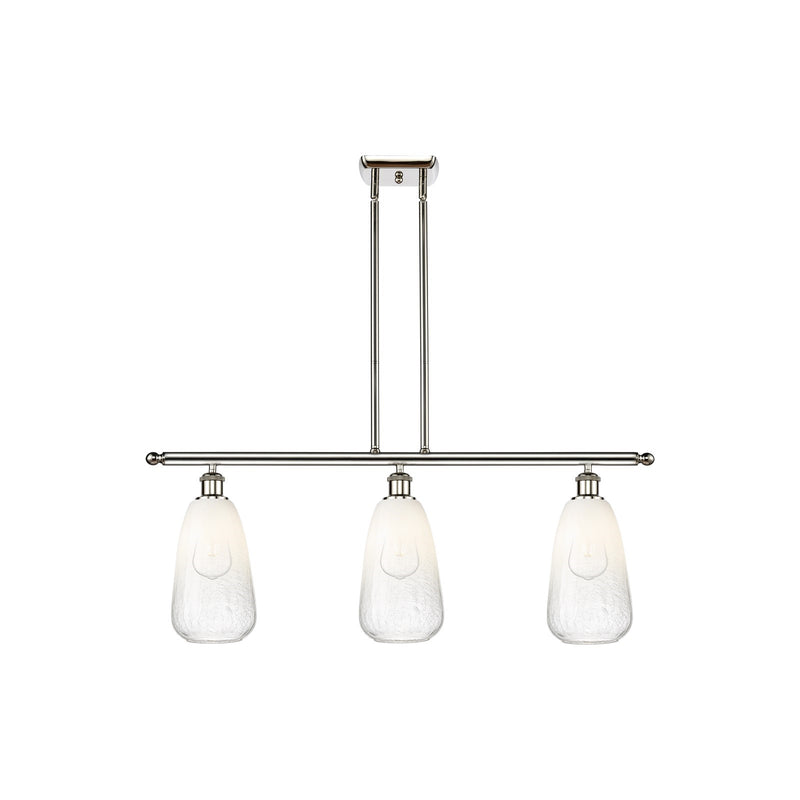 Innovations Brookhaven Almond 36in 3-Light Island Light | Industrial Polished Nickel and Opal Glass | Kitchen Island & Dining | Model 516-3I-PN-G480-6OP
