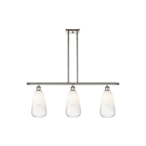Innovations Brookhaven Almond 36in 3-Light Island Light | Industrial Polished Nickel and Opal Glass | Kitchen Island & Dining | Model 516-3I-PN-G480-6OP