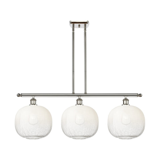 Innovations Brookhaven Sphere 37in 3-Light Island Light | Industrial Modern Polished Nickel and Opal Glass | Kitchen Island & | Model 516-3I-PN-G481-10OP