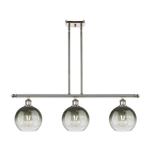 Innovations Brookhaven Globe 36in 3-Light Island Light | Industrial Polished Nickel and Slate Glass | Kitchen Island & Dining | Model 516-3I-PN-G483-8SL