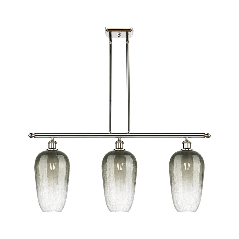 Innovations Brookhaven Flute 36in 3-Light Island Light | Industrial Polished Nickel and Slate Glass | Kitchen Island | 36 x | Model 516-3I-PN-G484-7SL